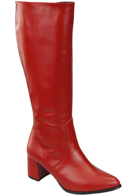 Klassische Damenstiefel, Naturleder, Rot 175 ElitaBut