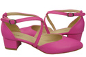 Damen Sandalen Echtleder Fuchsie mit Riemen Niedriger Absatz 223 ElitaBut