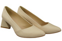 Damen Pumps Beige Echtleder Spitz Zehen Absatz ElitaBut 221