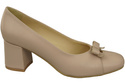 Damen Pumps mit Schleife Cappuccino Blass Naturleder und niedrigem Absatz 203 ElitaBut