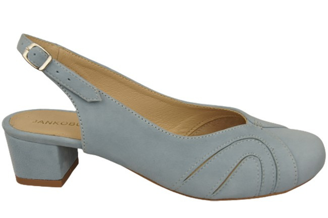 Damenschuhe Sandalen, Naturleder, Wildleder, Hellblau 842 von ElitaBut