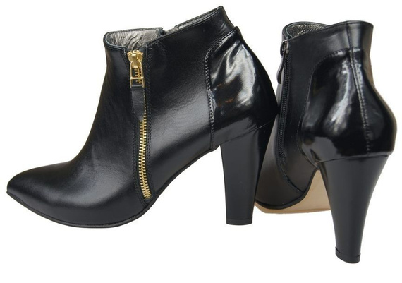 Warme Damenstiefel, Naturleder, Schwarz 866 von ElitaBut