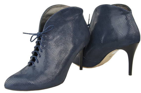 Damenstiefel Frühling/Herbst Naturleder Marineblau geprägt 955 ElitaBut