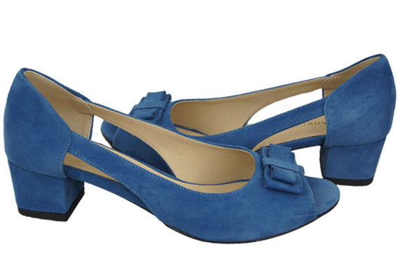 Damenschuhe Sandalen Blau, natürliches Wildleder 145 von ElitaBut