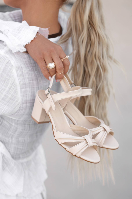 Damenschuhe Beige Sandalen, Naturleder 168 ElitaBut