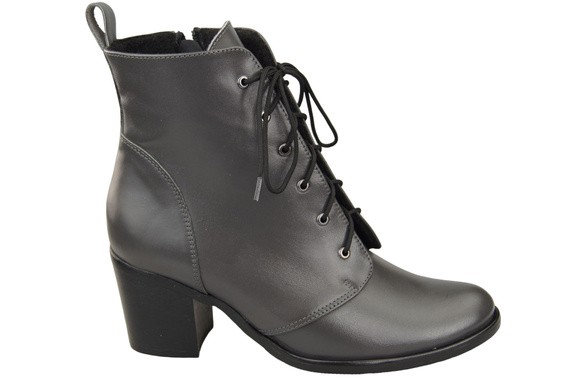Winter-Schnürstiefel für Damen, Naturleder, Graphite 188, von ElitaBut