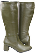 Klassische Damenstiefel, Naturleder, Olive 175 ElitaBut