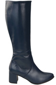 Klassische Damenstiefel, Naturleder, Marineblau 175 ElitaBut