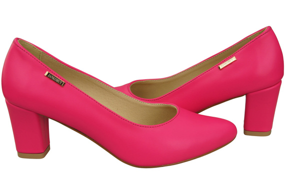 Klassische Glatt Damen Neon Rosa Naturleder Schuhe 213 ElitaBut