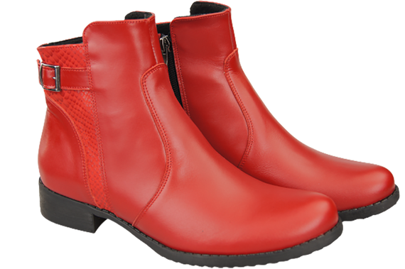 Damen-Winterstiefel, Naturleder, Rot 156 von ElitaBut