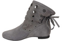Schuhe Damen-Stiefeletten, natürliches Veloursleder, Grau 160 ElitaBut