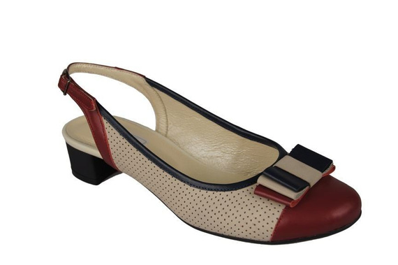 Damenschuhe Sandalen, Naturleder, Rot Beige 776 ElitaBut