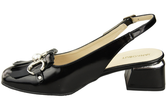 Damenschuhe Schwarz glänzend Sandalen mit Fransen verziert Naturleder 208 ElitaBut