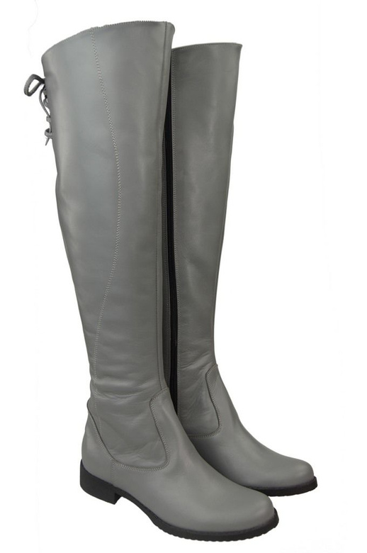 Schuhe Damenstiefel Stiefel Overknee-Stiefel Naturleder Grau 121 ElitaBut