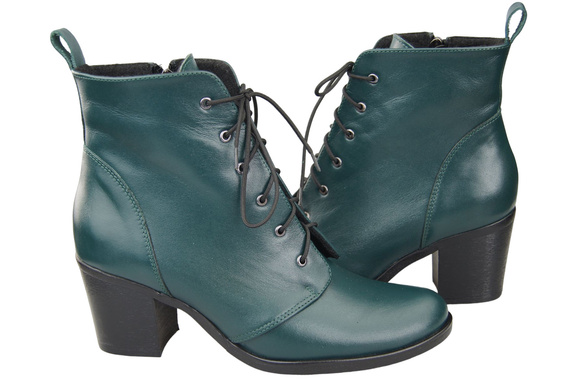 Winter-Schnürstiefeletten für Damen, Naturleder, Malachite 188, von ElitaBut