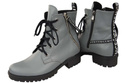 Schuhe Damenstiefeletten mit der Aufschrift NICE, Naturleder, Grau 173 L ElitaBut