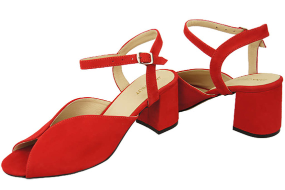 Damenschuhe Sandalen Rotes Naturleder Wildleder 185 ElitaBut