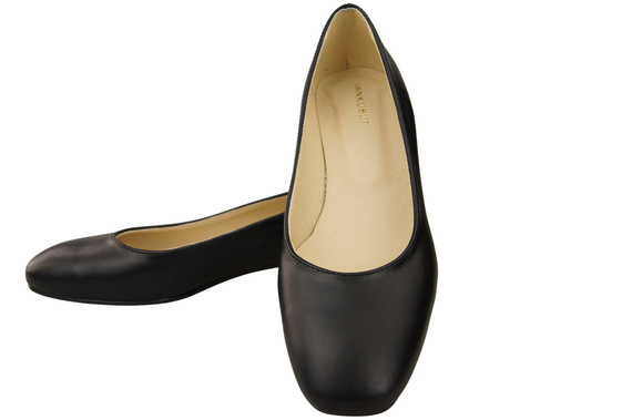 Bequeme Frauen Schuhe Schwarz Flats Natural Leder 204 ElitaBut