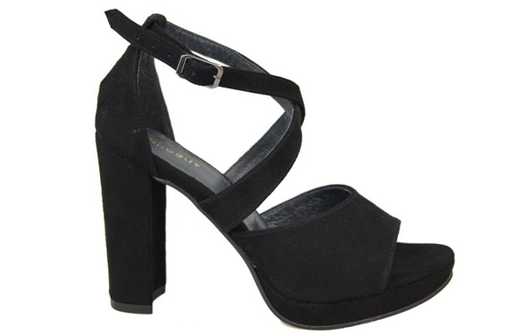 Damenschuhe Sandalen Schwarz, Naturleder, Wildleder 114 ElitaBut