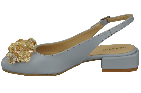 Damen Schuhe Hellblau Sandalen mit Kristallen Naturleder 215 ElitaBut