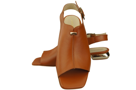 Bequeme Frauenschuhe Sandalen Rotes Flacher Goldabsatz Naturleder 207 ElitaBut