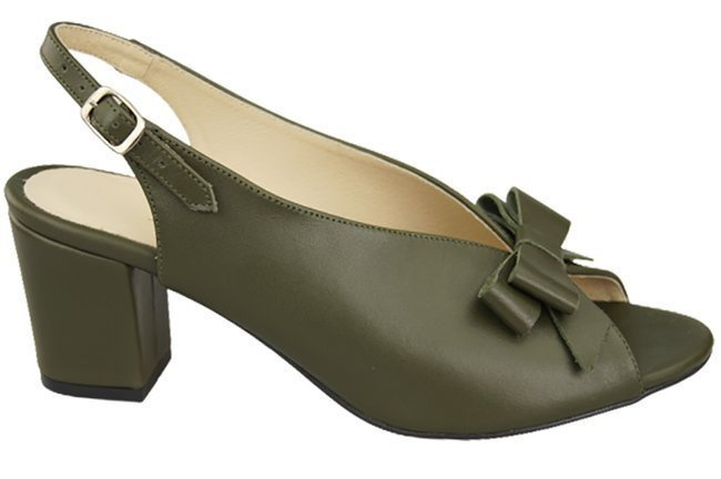 Damenschuhe Sandalen Oliv, naturnarbiges Leder, 148 L ElitaBut