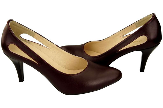 Damenschuhe Pumps, Burgunderrot, Naturleder 166 ElitaBut