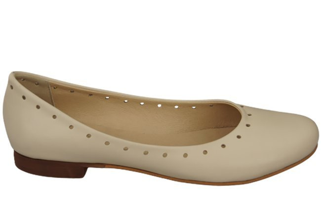 Damenschuhe Bequeme Ballerinas, Naturleder, Beige 162 ElitaBut
