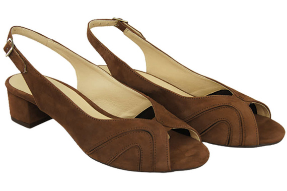 Damenschuhe Sandalen, natürliches Wildleder, Braun 991 ElitaBut