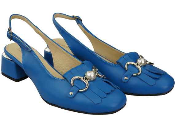 Damenschuhe Blau Sandalen mit Fransen verziert Naturleder 208 ElitaBut