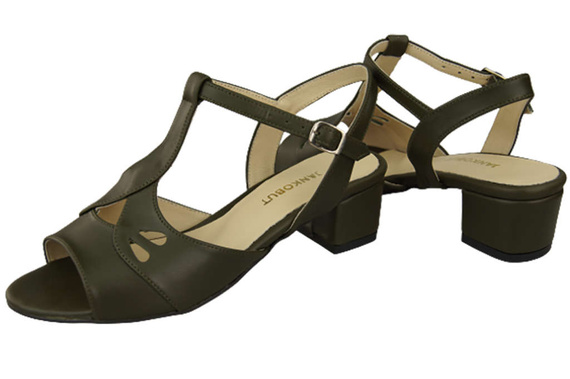 Damenschuhe Olivgrüne Sandalen, Naturleder 169 ElitaBut