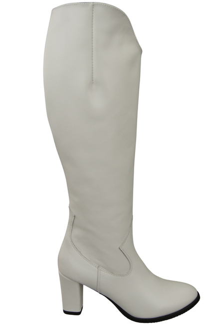 Stilvolle Damen Weiß Stiletto Stiefel Naturleder 211 ElitaBut