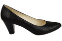 Damenschuhe Pumps, Naturleder, Schuppenmotiv, Schwarz 927 ElitaBut