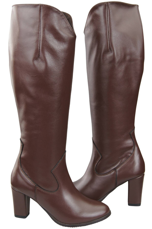 Stilvolle Damen Schokolade Stiletto Stiefel Naturleder 211 ElitaBut