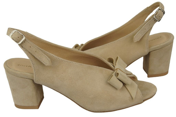 Damenschuhe Sandalen Beige, Naturleder, Wildleder 148 ElitaBut