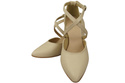 Elegante Beige Ledersandalen mit offener Seite und stabilem Absatz 218 ElitaBut