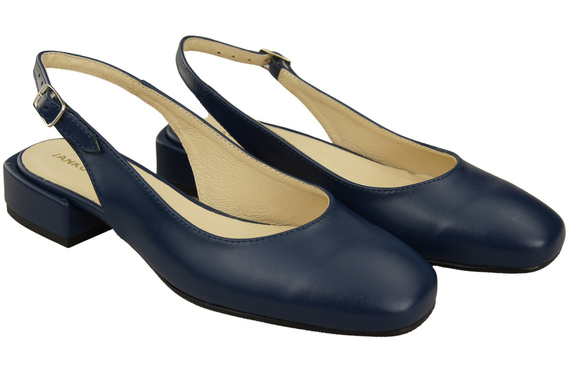 Damen Schuhe Sandalen Marineblau Flacher Absatz Naturleder 206 ElitaBut