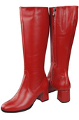 Bequeme Damen Rot Niedrig Absatz Stiefel Naturleder 212 ElitaBut