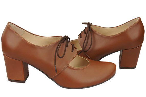 Schuhe Damenschuhe, Naturleder, Braun 161 ElitaBut