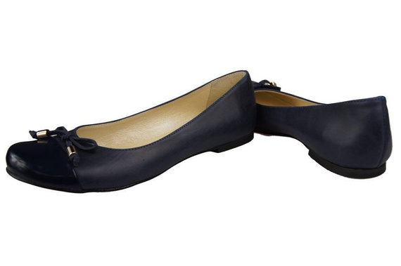 Damen-Ballerinas, Naturleder, Marineblau 895 ElitaBut