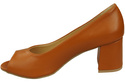 Damenschuhe PEEP TOE Pumps aus rotem Naturleder mit beschichtetem Absatz 192 ElitaBut