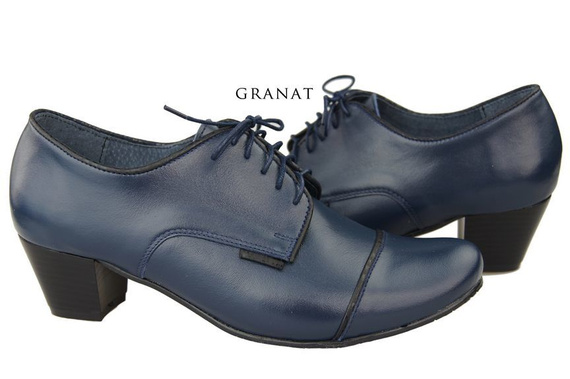 Schuhe Damenschuhe, Schnürschuhe, Naturleder, Marineblau 956 ElitaBut