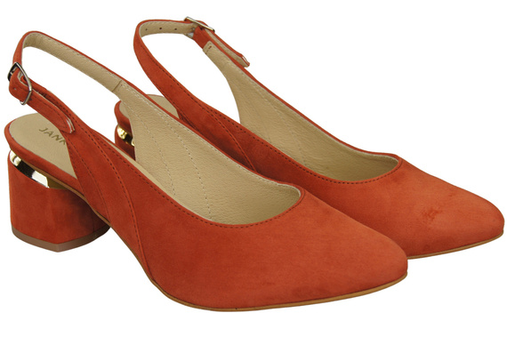 Damensandalen aus natürlichem Wildleder, ziegelrot, Eleganz und Komfort 196 von ElitaBut