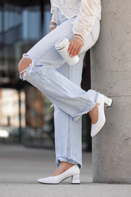 Damenschuhe Pumps Weiß Naturleder 142 ElitaBut