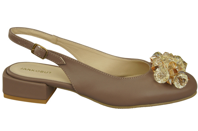 Damen Schuhe Cappuccino Dunkel Sandalen mit Kristallen Naturleder 215 ElitaBut