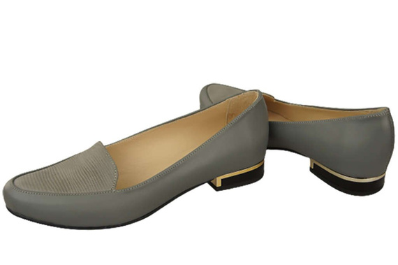 Damen Ballerinas Lords, Naturleder, Grau 908 ElitaBut