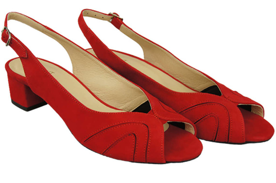 Damenschuhe Sandalen, natürliches Wildleder, Rot 991 ElitaBut