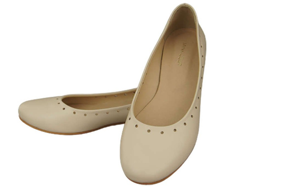 Damenschuhe Bequeme Ballerinas, Naturleder, Beige 162 ElitaBut