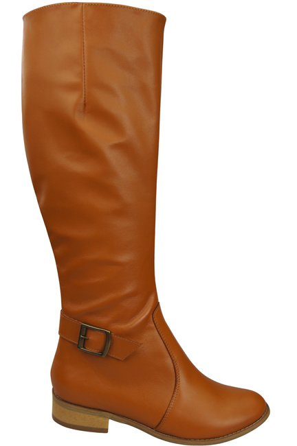 Damen-Lederstiefel Rotes Gefüttert, Offiziersstiefel, Flach 225 ElitaBut