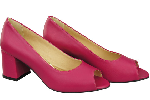 Damenschuhe PEEP TOE Pumps Lila Naturleder mit beschichtetem Absatz 192 ElitaBut